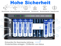 Xtar BC8 Ladegert fr AA/AAA 1.5V Li-Ion, Ni-MH Akkus