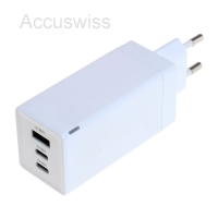 Ladegerät GaN USB 2x USB-C + USB-A, USB POWER DELIVERY USB-PD, 3-PORT, 65W
