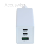 Ladegerät GaN USB 2x USB-C + USB-A, USB POWER DELIVERY USB-PD, 3-PORT, 65W