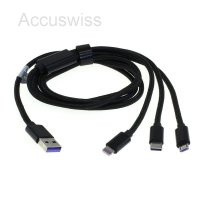 OTB Datenkabel 3in1 - kompatibel zu iPhone / Micro-USB / USB-C - 1,0m - schwarz