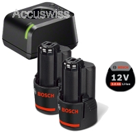 Bosch Akku-Starter-Set GBA 12 Volt / 2x 3,0 Ah + Schnellladegert GAL 12V-20