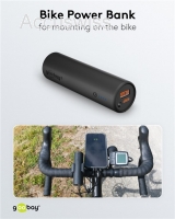 Bike-Powerbank 5.0 USB-C, USB QC3.0, 5000mAh mit Halterung