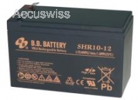 B.B. Battery 12V 10Ah Akku, AGM Bleiakku SHR10-12, Pol T2 Faston 250 (6,3 mm)