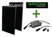 PATONA Premium 750W Set Balkonkraftwerk 2xSolarpanel 375W u. 600W Wechselrichter