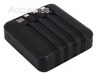 Powerbank Pocket4C 10000mAh, 4 intergrierten Kabel USB Micro-USB USB-C Lightning