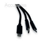 Datenkabel 3in1 - kompatibel zu iPhone / Micro-USB / USB-C - 1,0m - schwarz