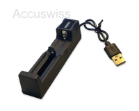 USB Akkuladegerät für Li-Ion-Akkus der Modelle 10440, 14500, 14650, 16340, 18650