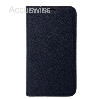 iPhone 15 Plus, Marc schwarz, Book-Cover Echtleder