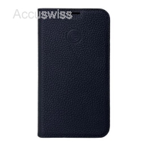 iPhone 15 Plus, Marc schwarz, Book-Cover Echtleder