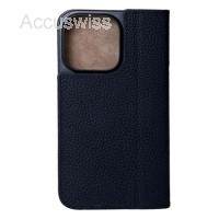 iPhone 15 Pro, Marc schwarz, Book-Cover Echtleder
