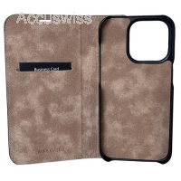 iPhone 15 Pro, Marc schwarz, Book-Cover Echtleder