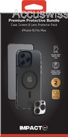 Impact Zero Handyhülle 3in1-Set, iPhone 15 Pro Max, transparent