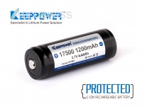 Keeppower 17500 3.7V 1200mAh Li-Ion Akku (Button Top) geschtzt