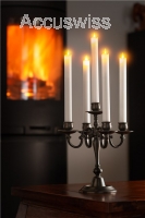 5er-Set weiße LED-Echtwachs-Stabkerzen, inkl. Fernbedienung