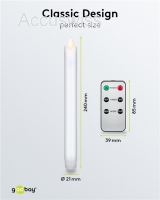 5er-Set weiße LED-Echtwachs-Stabkerzen, inkl. Fernbedienung