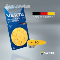 Varta 10 / PR70 Zink-Luft Hörgerätebatterie im 6er Pack ersetzt A10, DA10, AC230