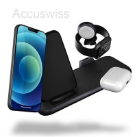 4 in 1 Wireless Charger Aluminium fr Iphone und Diverse Gerte, schw.