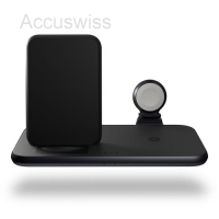 4 in 1 Wireless Charger Aluminium für Iphone und Diverse Geräte, schw.