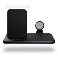 4 in 1 Wireless Charger Aluminium fr Iphone und Diverse Gerte, schw.