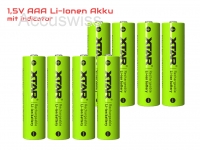 Xtar L8 Ladegerät inkl. 8x AA, LR6, 1.5V 3300mWh Li-Ion Akkus, QC3.0 Netzteil