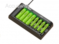 Xtar L8 Ladegerät inkl. 8x AA, LR6, 1.5V 3300mWh Li-Ion Akkus, QC3.0 Netzteil