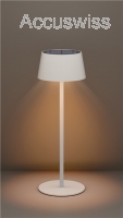 Solar LED Tischleuchte dimmbar weiss IP44 Schutzstandard für den Aussenbereich