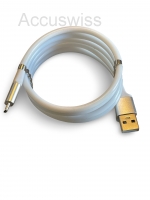 Magnetisches Schnellladekabel USB-A zu USB-Micro 100W, 1m, weiss