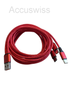 3in1 USB Splitterkabel auf 3 x USB-C, rot