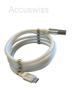 Magnetisches lightning Schnellladekabel Micro USB auf USB, 1m max. weiss /silber