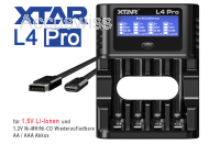 Xtar L4 Pro Ladegerät für 1.5V Li-Ion, 1.2V Ni-MH AA, AAA Akkus