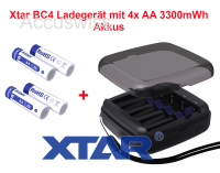 Xtar BC4 Ladegerät für AA, AAA 1.5V Li-Ion Akkus + 4x AA 3300mWh Akkus