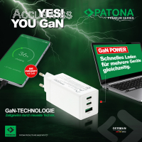 PATONA Premium GaN PD35W, Adapter weiss, 2xUSB-C, PD3.0, QC3.0