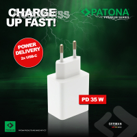 PATONA Premium GaN PD35W, Adapter weiss, 2xUSB-C, PD3.0, QC3.0