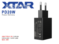 Xtar USB-C Netzteil PD20W, 5V 3A, 9V 2.22A, 12V 1.66A 20W