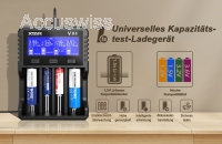 Xtar VX4 Analyse Ladegerät inkl. 4x AA 4960mWh Akkus + USB PD Netzteil