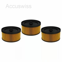 3x Patronen-Filter als Ersatz für Kärcher Staubsauger 6.414-960.0, schwarz /gelb