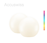 2er-Set LED-Solar-Dekoleuchte Kugel, 20 cm, Größe M, RGBW