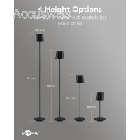 Kabellose RGBW LED Stehleuchte XL 122cm, Schwarz