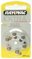 Rayovac Extra Advanced R10AE, Typ 10A, Hörgeräte Batterien