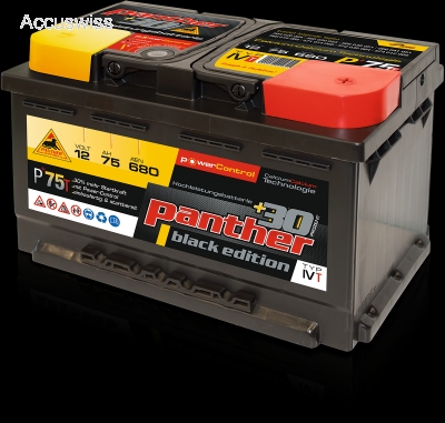 Autobatterie Panther P+75T 278x 175x 175mm, 12V 75Ah - Akku und Batterien  Online-Shop auch für Ihr Motorrad, E-Bike