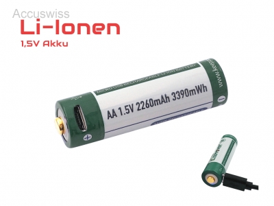 Keeppower AA 1.5V 2260mAh Li-Ion Akku mit USB Ladefunktion - Akku