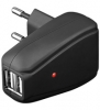Dual USB-Ladegerät 2.4A (12W) Schwarz