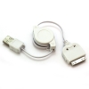 USB Roll-Ladekabel fr Apple iPhone 4 / 4s Weiss