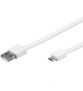 Micro USB Kabel wie CA-101, CA-101D, Flach Weiss