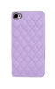 Backcover Chrom / Leder Hell Violett für Apple iPhone 5