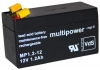 Multipower MP1.2-12 Bleiakku, 12V 1.2Ah Faston 4.8mm