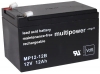 Multipower MP12-12B Bleiakku 12V 12Ah Faston 6.3mm ersetzt LC-RA1212PG1, NP12-12