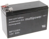 Multipower MP1236H Bleiakku, 12V 9Ah Faston 6.3mm