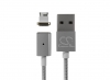 Lightning Magnet USB Kabel passend für Apple iPhone 12, 13, 14 1.2m in Silber