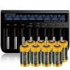 8x RCR123A Akku + 8 Fach LCD Ladegerät für Arlo Wire-Free HD Camera